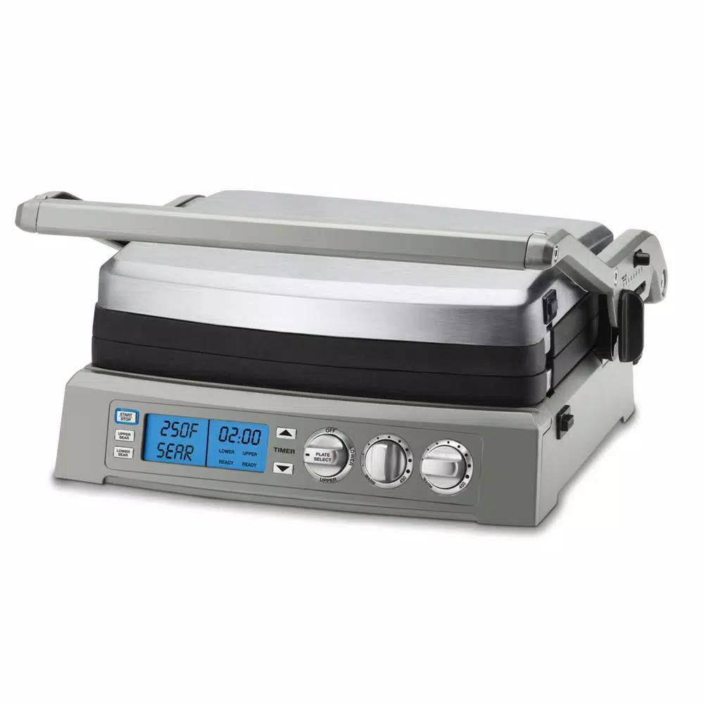 Cuisinart Griddler Elite 240 sq. in. Indoor Electric Grill and Panini Press, Brushed Stainless Steel