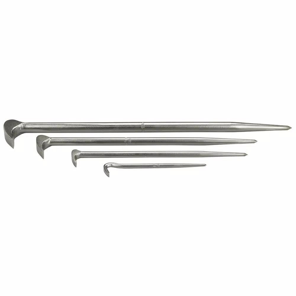 Bosch 4-Piece Rolling Head Pry Bar Set, Forged Steel, 6 in. to 21 in.