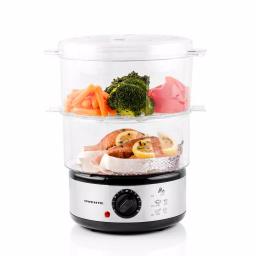 Ovente 2-Tier Electric Food Steamer, 5-Quart Capacity, 400W, Silver thumbnail 1