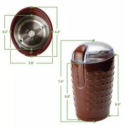 Ovente 2.5 oz. Electric Coffee Grinder with Stainless Steel Blades and Transparent Lid, Brown thumbnail 9
