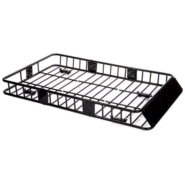 Stark Universal Roof Basket Cargo Carrier with Rack Extensions, 150 lb Capacity, Black