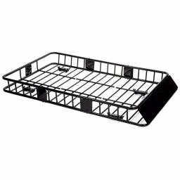 Stark Universal Roof Basket Cargo Carrier with Rack Extensions, 150 lb Capacity, Black thumbnail 1