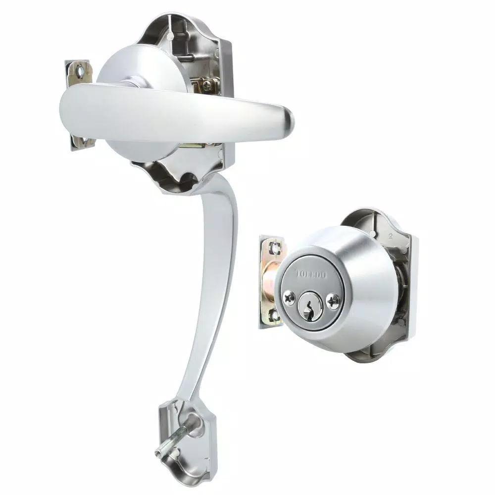 Toledo Fine Locks Cordoba Double Cylinder Satin Nickel Entry Handleset