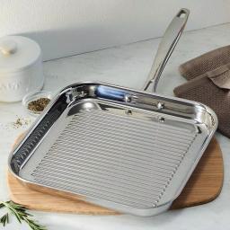 Tramontina Gourmet Tri-Ply Clad 11 in. Stainless Steel Square Grill Pan thumbnail 2