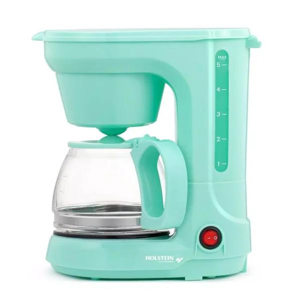 Holstein Housewares 5-Cup Drip Coffee Maker, Compact Design, Mint
