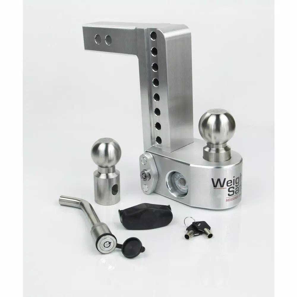 Weigh Safe Weigh-Safe 8 in. Drop Adjustable Class V Ball Mount with Built-In Hydraulic Scale