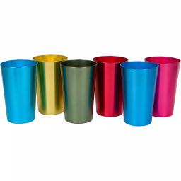 Trademark Innovations 6-Piece Assorted Color Retro Aluminum Tumbler Set, 18 oz. thumbnail 1