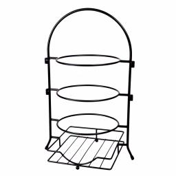Creative Home 3-Tier Black Iron Buffet Caddy Serving Rack with Napkin and Flatware Holders thumbnail 3