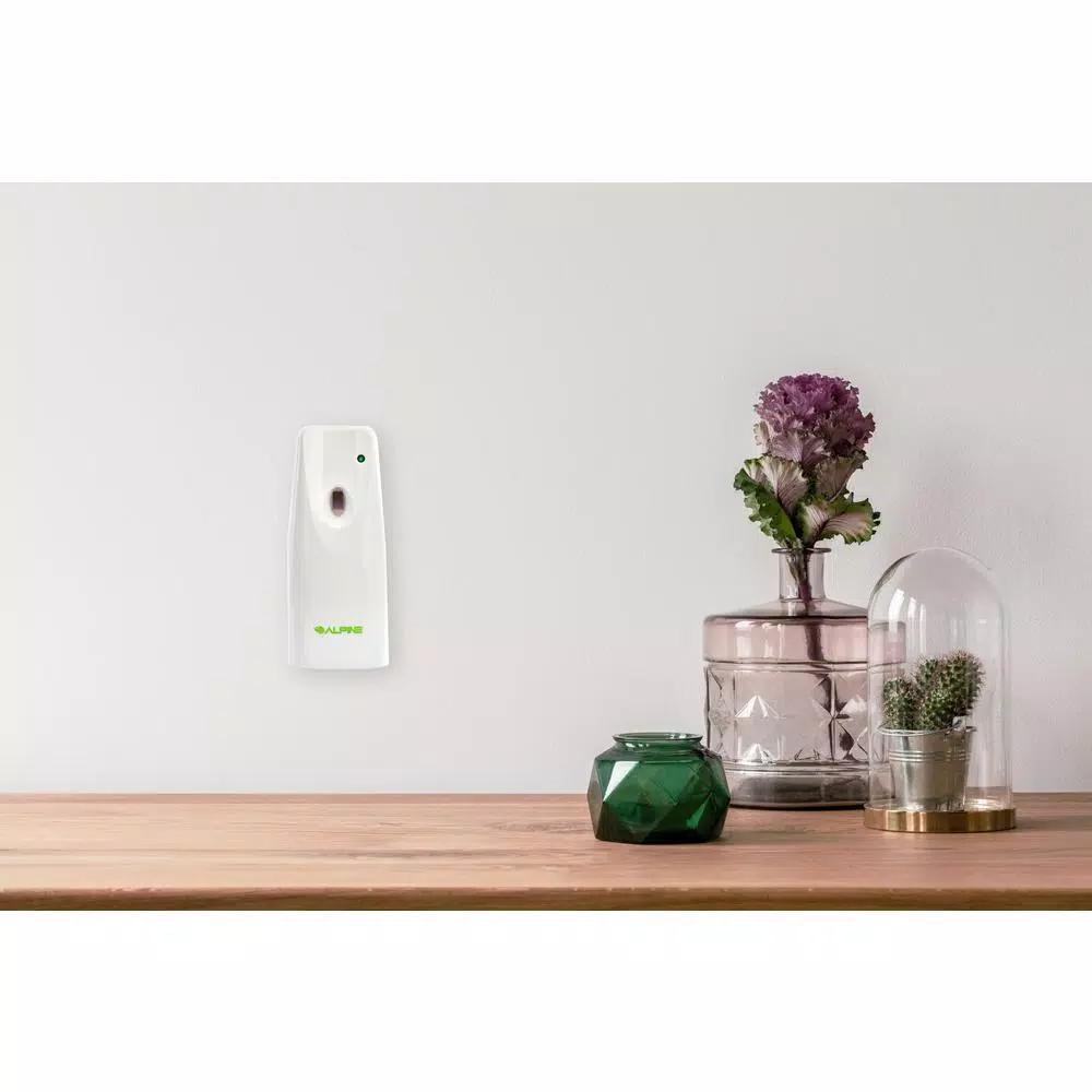 Alpine Industries Automatic Aerosol Air Freshener Dispenser, 8.5 oz. Capacity, White