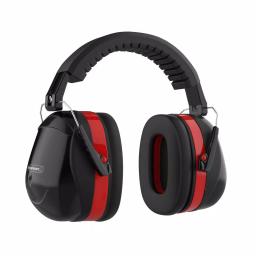 Stalwart Over-Ear Noise Reduction Ear Muffs, 30dB NRR, Foldable Black/Red thumbnail 3