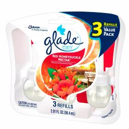 Glade PlugIns Scented Oil Air Freshener Refills, Honeysuckle Nectar, 2.01 oz (Case of 6, 3-Pack) thumbnail 2