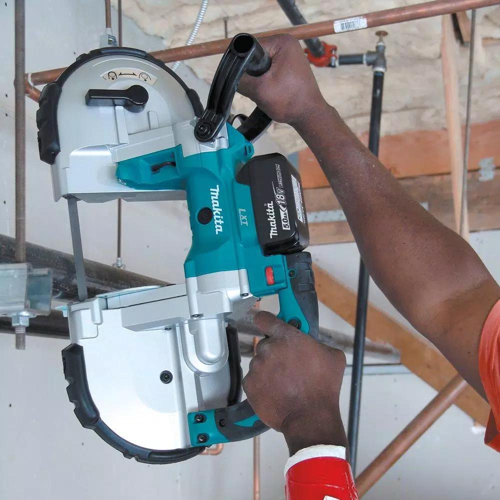Makita 18V LXT Cordless Portable Band Saw Kit with 3x 5.0Ah Batteries and Charger