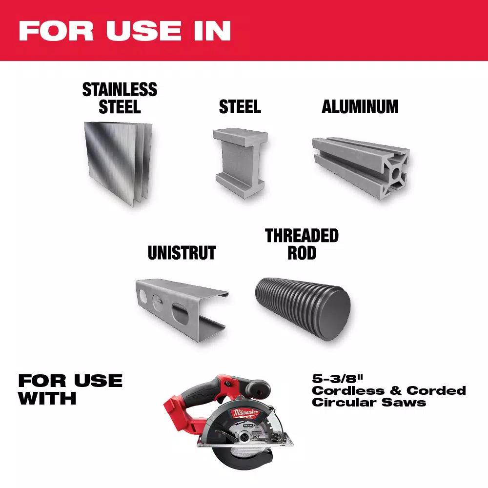 Milwaukee 5-3/8 in. 30T Carbide Metal & Stainless Steel Circular Saw Blade