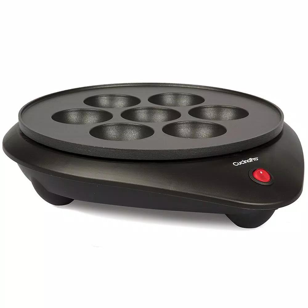 CucinaPro 800W Electric Ebelskiver Maker, Non-Stick Danish Pancake Pan