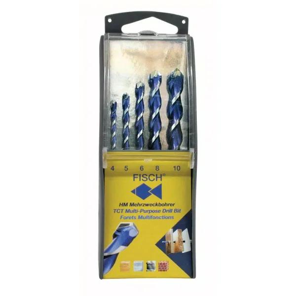 Fisch TCT Multi-Purpose Drill Bit Set, 5-Piece Forstner/Wave Cutter Type