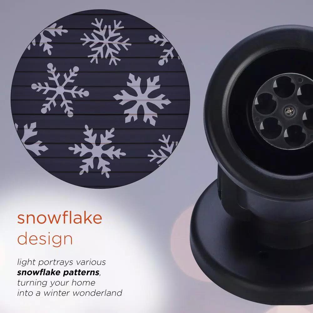 Alpine Corporation Christmas Rotating Snowflake LED Projector, Cool White Lights