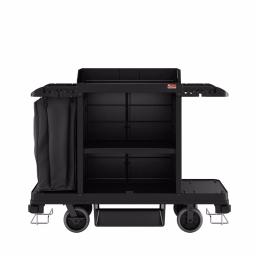 Suncast Commercial Standard Housekeeping Cart with Laundry Bag and Tool Storage, Black thumbnail 3