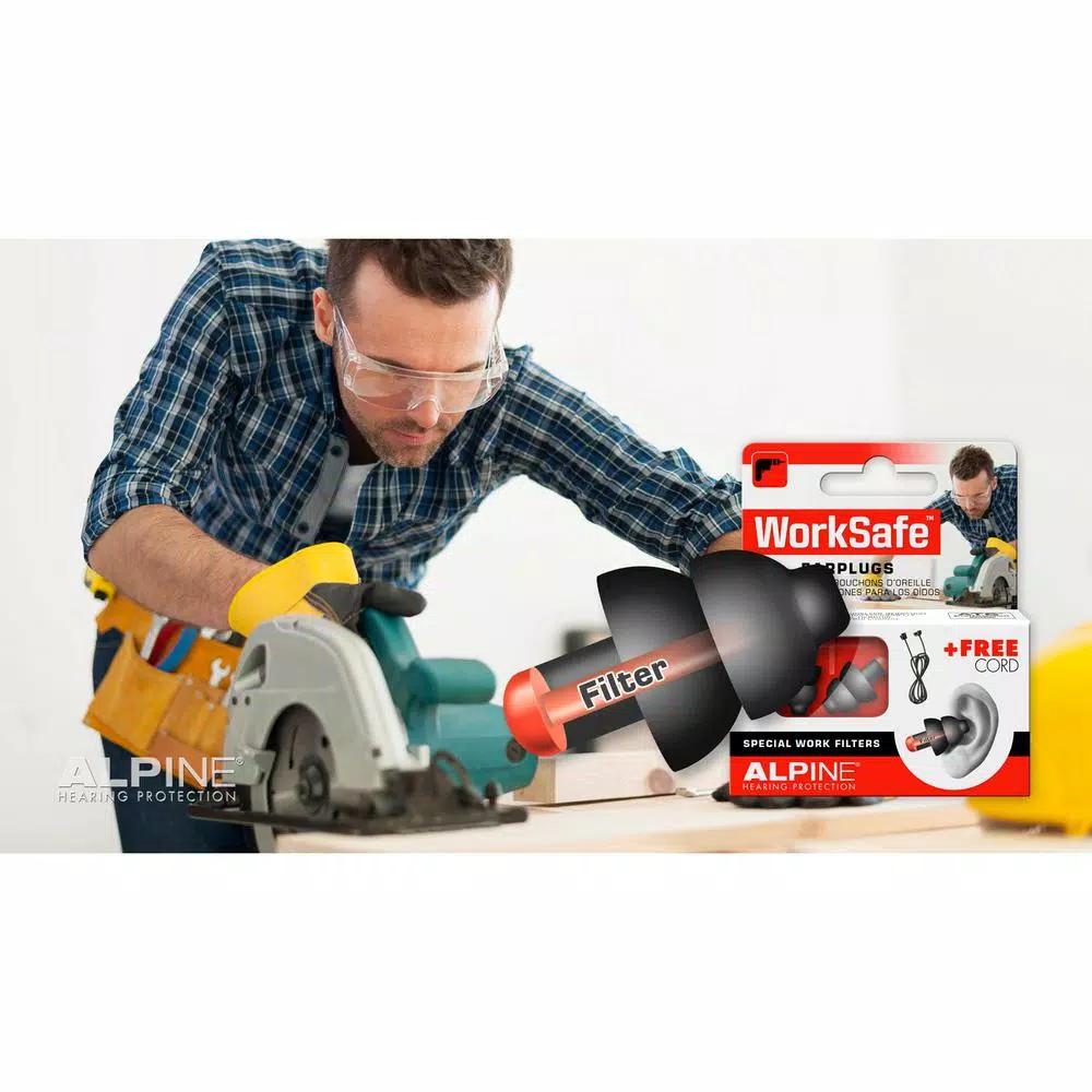 Alpine WorkSafe ThermoShape Earplugs - Reusable Silicone Hearing Protection with AlpineAcousticFilters