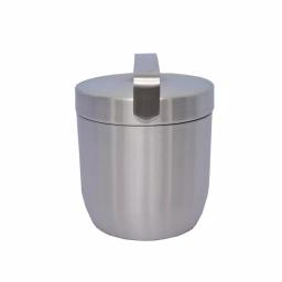 Unbranded Apple 6.75 in. Stainless Steel Ice Bucket with Lid, Matte Finish thumbnail 4