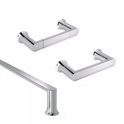MOEN Genta 3-Piece Chrome Bath Hardware Set: 24 in. Towel Bar, Hand Towel Bar, and Toilet Paper Holder thumbnail 1