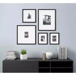 DesignOvation Gallery 16 x 20 Black Wood Picture Frame with White Mat for 8 x 10 Photo thumbnail 6