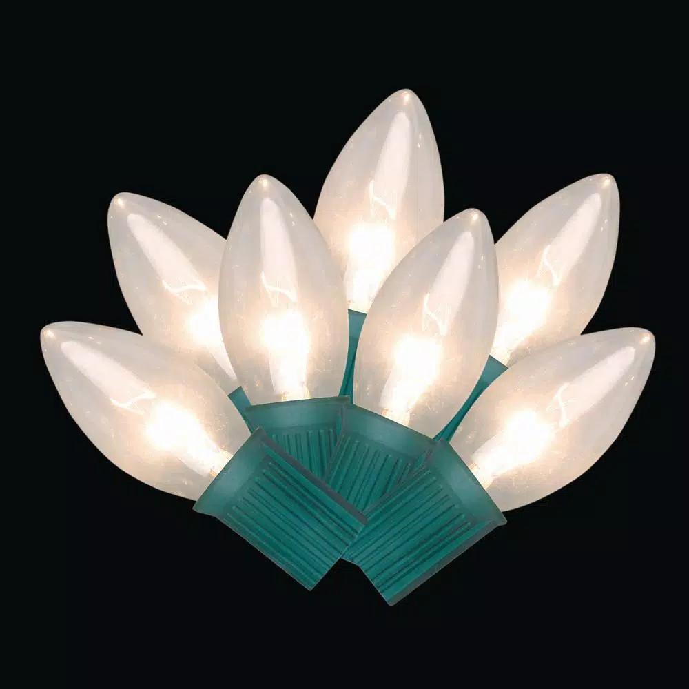 Home Accents Holiday 25-Light C9 Incandescent Warm White Christmas String Lights, Set of 6