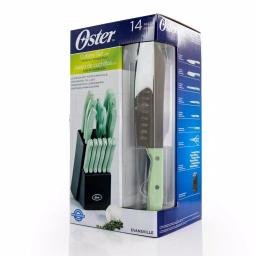 Oster Evansville 14-Piece Stainless Steel Knife Set with Hardwood Block in Turquoise thumbnail 8
