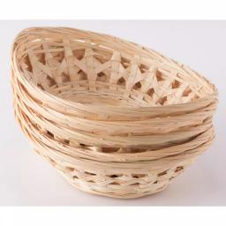 Vintiquewise Natural Bamboo Oval Storage Baskets and Bread Serving Trays, Set of 5 thumbnail 4