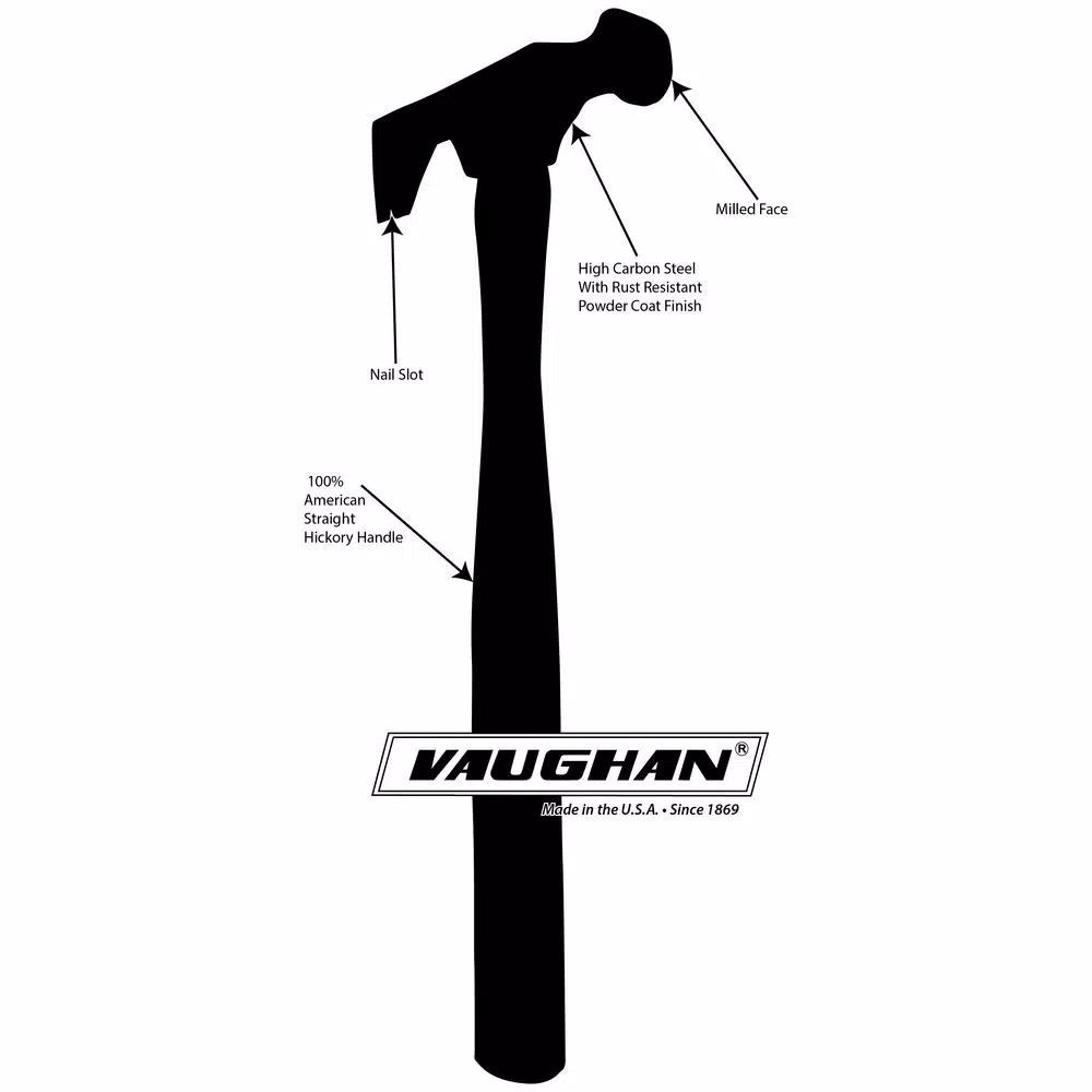 Vaughan 12 oz. Steel Drywall Hammer with 15.25 in. Hickory Handle