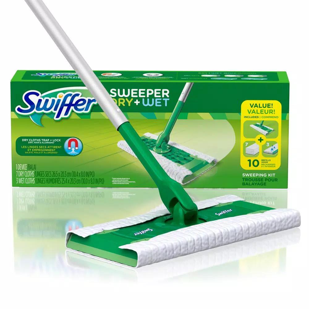 Swiffer Sweeper 2-in-1 Dry and Wet Mop Starter Kit with Microfiber Flat Mop Head