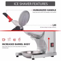 VIVOHOME 11 oz Electric Ice Crusher and Snow Cone Machine, Dual Blades, Silver Stainless Steel thumbnail 3