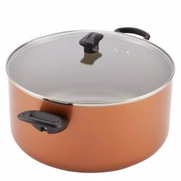 Farberware 10.5 qt. Aluminum Nonstick Stock Pot with Glass Lid, Copper thumbnail 4