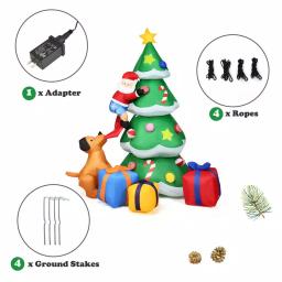 Costway 7 ft. Inflatable Christmas Tree with Santa, Puppy, and LED Lights - Outdoor Holiday Decor thumbnail 4