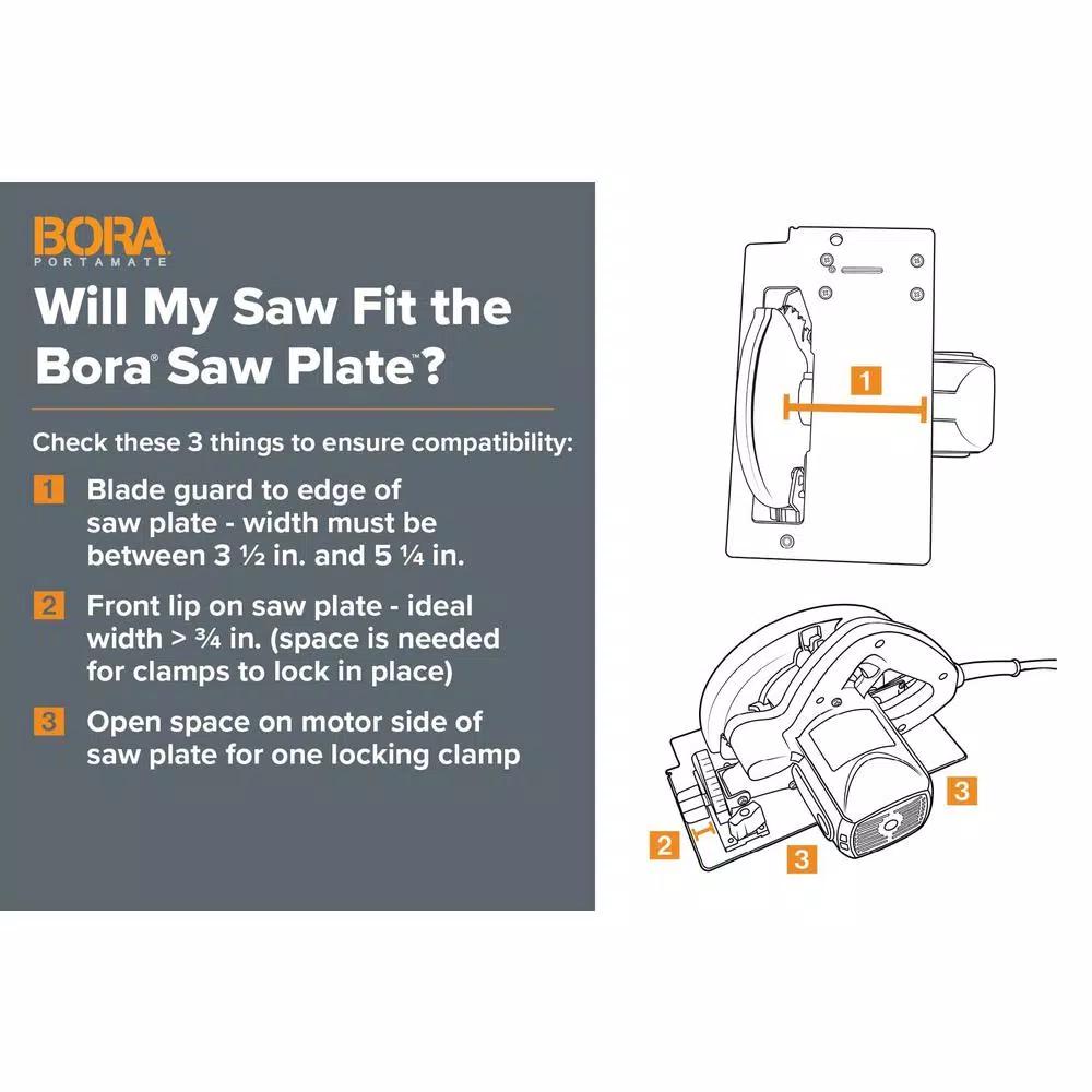 BORA Rip Guide Combo Saw Plate and Rip Handle Set