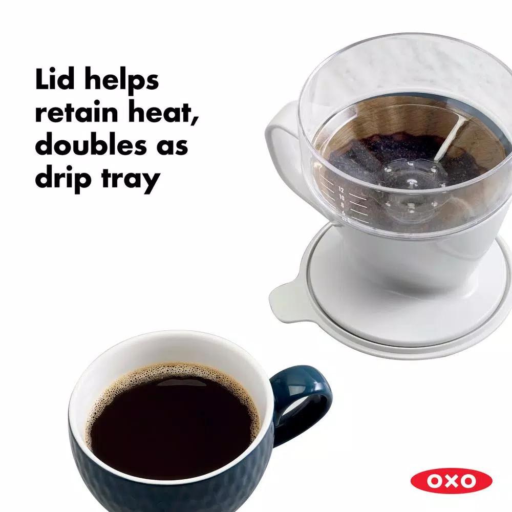 OXO Good Grips 1.5-Cup Pour-Over Coffee Maker with Water Tank, White