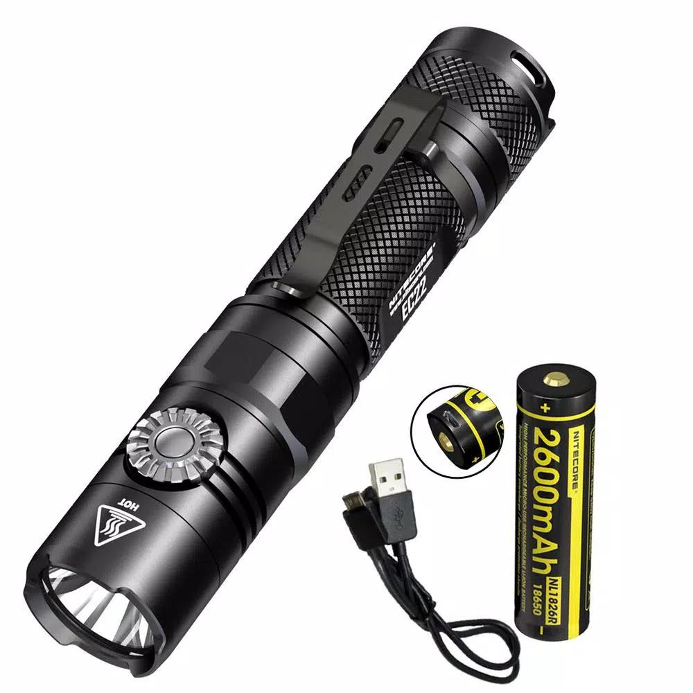 NITECORE EC22 1000 Lumens LED Flashlight with Infinite Variable Brightness and USB Rechargeable Battery