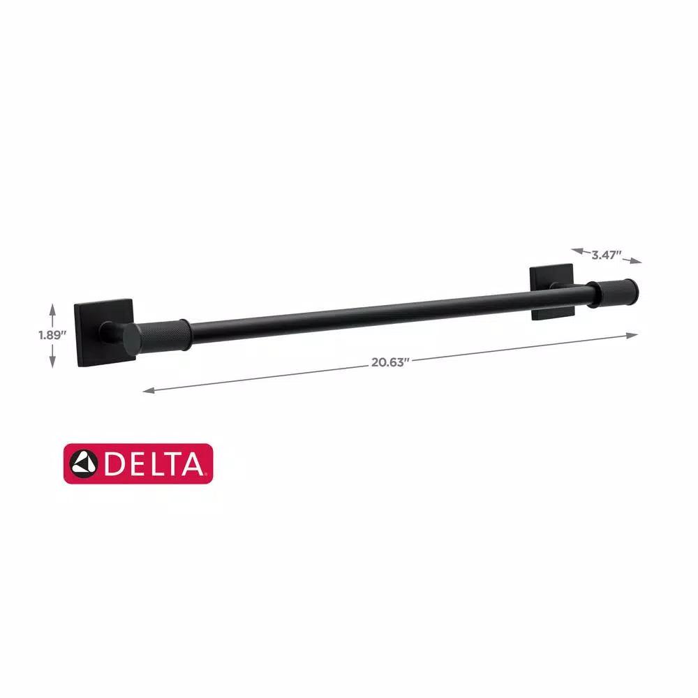 Delta Averland 18 in. Matte Black Towel Bar, Contemporary Knurled Design