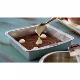 Doughmakers 9 in. Square Aluminum Cake Pan - Professional Grade Heavy Gauge Bakeware thumbnail 4