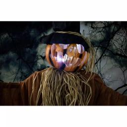 Haunted Hill Farm 6 ft. Animatronic Moaning Jack-O-Lantern Scarecrow Halloween Prop thumbnail 3