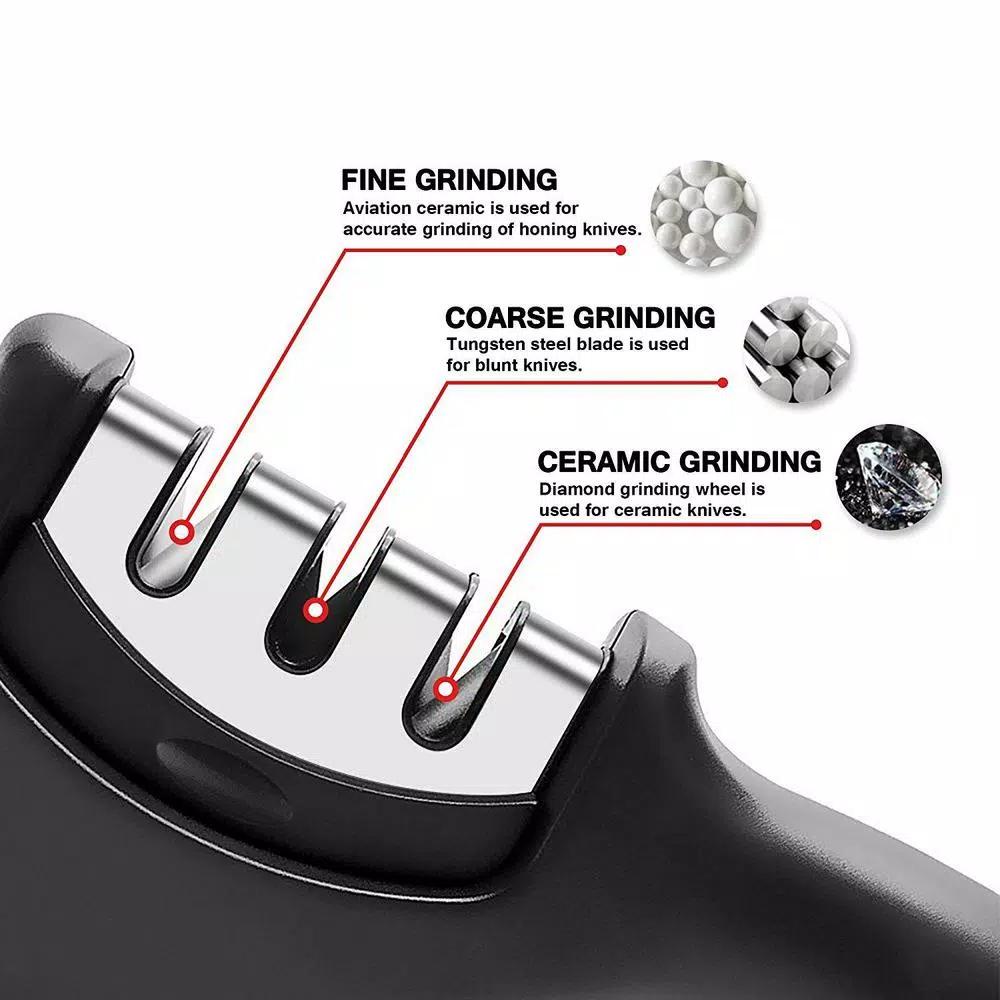 Unbranded LIGHTSMAX 3-Stage Manual Knife Sharpener with Ergonomic Handle