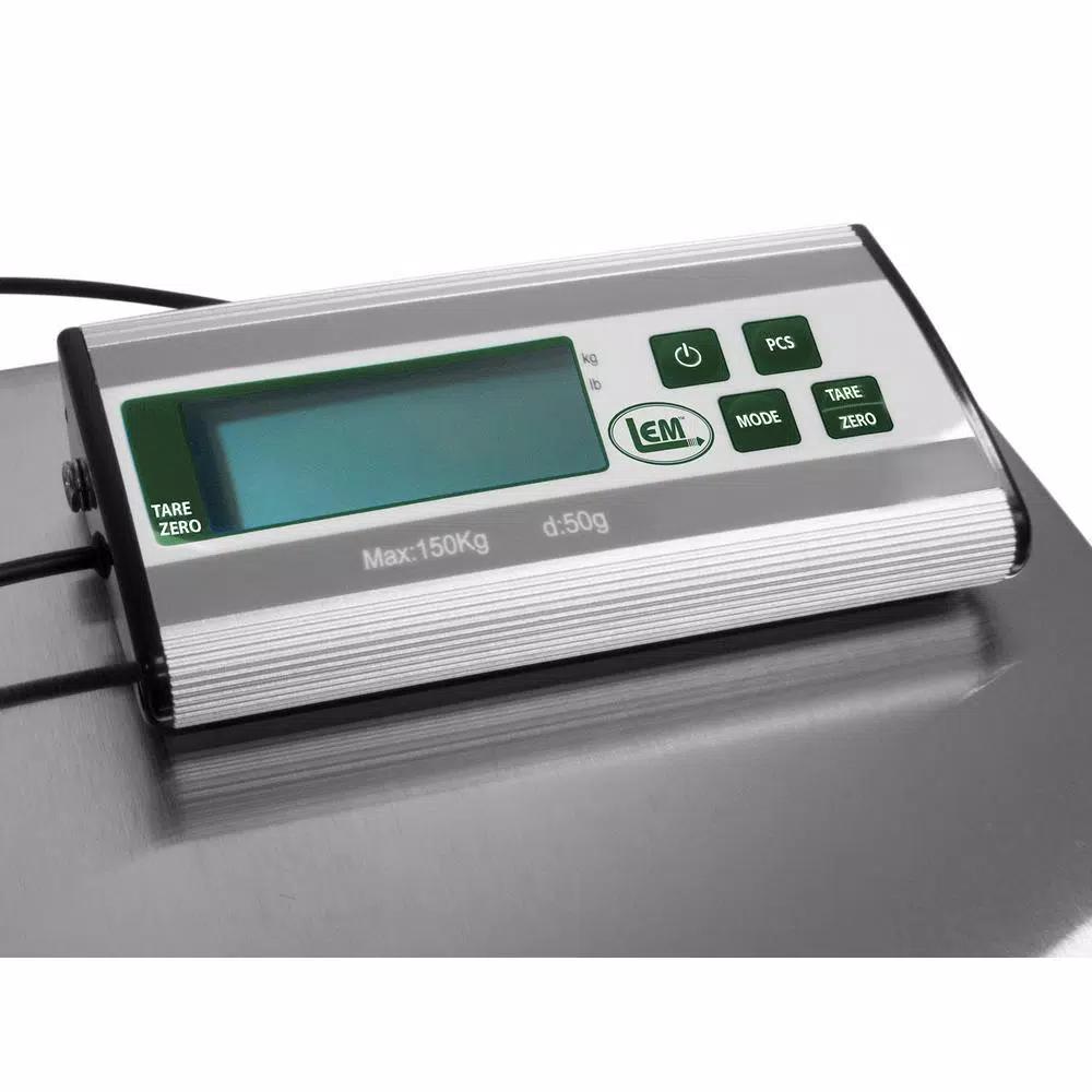 LEM 330 lb. Capacity Stainless Steel Digital Food Scale with LED Display