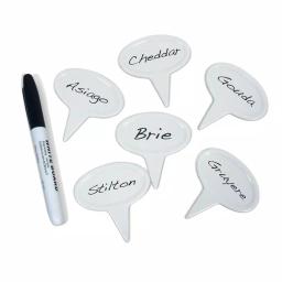 Epicureanist Ceramic Cheese Marker Set of 6 with Food-Safe Pen and Storage Pouch thumbnail 1