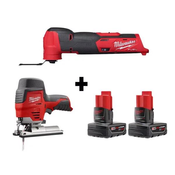 Milwaukee M12 FUEL 12V Cordless Oscillating Multi-Tool and Jig Saw Combo Kit with (2) 3.0 Ah Batteries