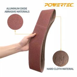 POWERTEC 4 in. x 36 in. Aluminum Oxide Sanding Belt Assortment, 18-Pack (60-400 Grit) thumbnail 4