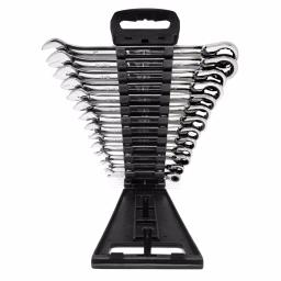 WEN 13-Piece SAE Reversible Ratcheting Combination Wrench Set with Storage Rack thumbnail 3