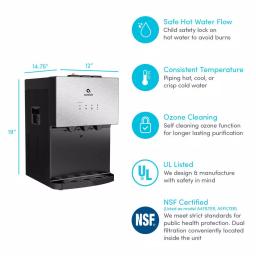 Avalon A12 Countertop Bottleless Water Dispenser, 3 Temperatures, Self-Cleaning, Stainless Steel thumbnail 2