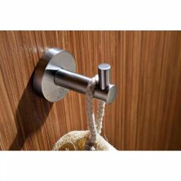 ANZZI Caster Series Single Robe Hook, Brushed Nickel, Wall Mounted thumbnail 2