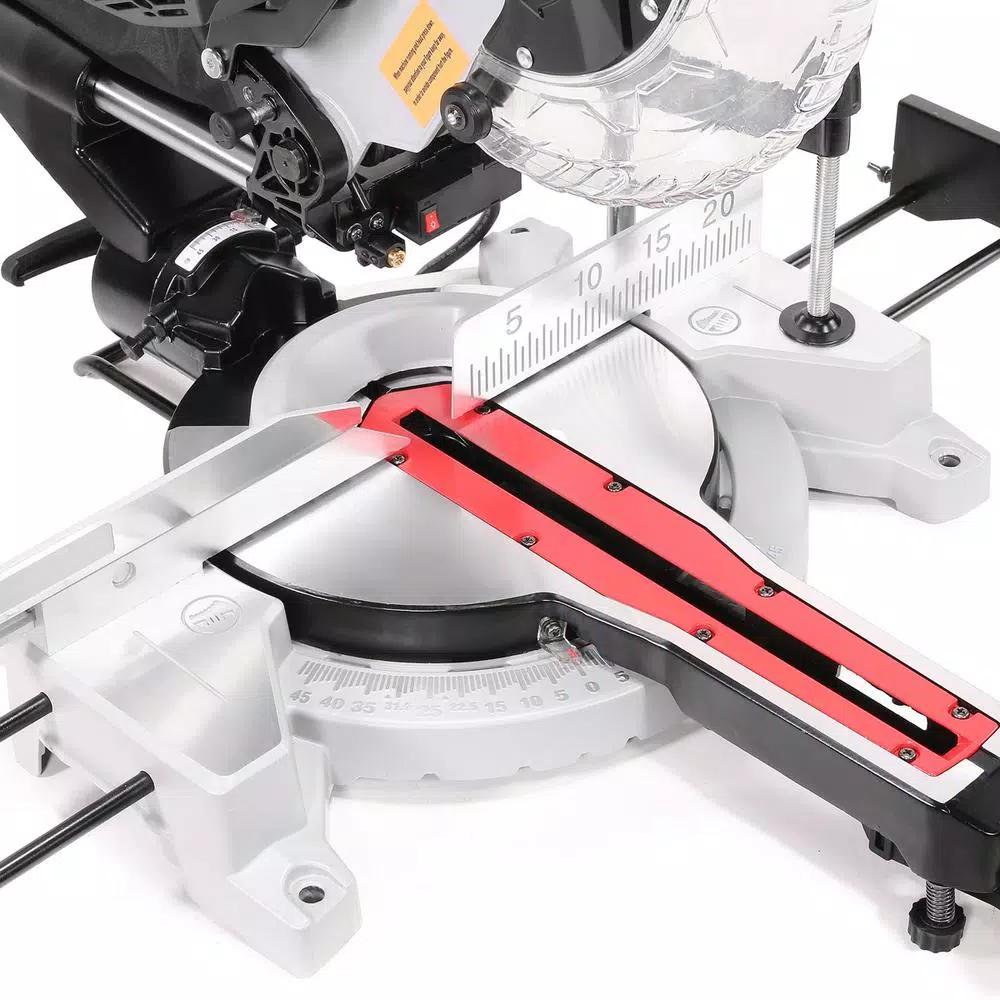 XtremepowerUS 10 in. 15 Amp 1800W Sliding Single Bevel Compound Miter Saw with Laser Guide