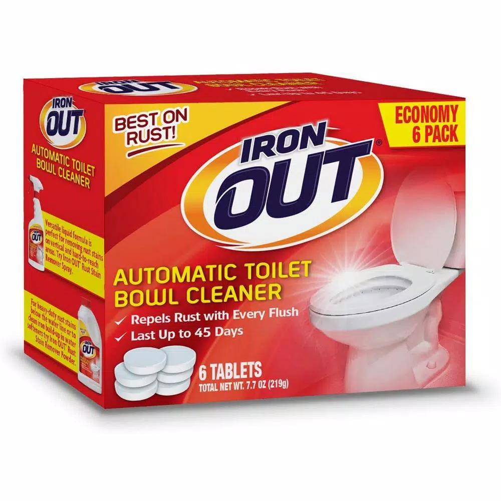 Summit Brands Iron Out Automatic Toilet Bowl Cleaner Tablets, Rust and Hard Water Stain Repellent, 7.6 oz (4-Pack)