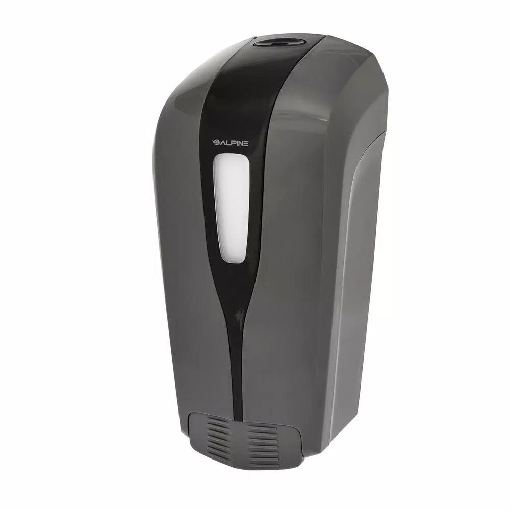 Alpine Industries Aspen Commercial 16 oz. Manual Foam Soap Dispenser, Gray/Black Refillable Wall Mount